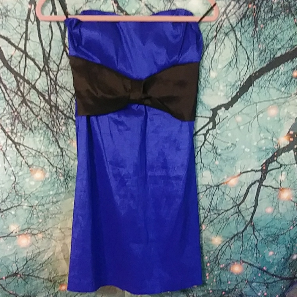 Blue with black min dress